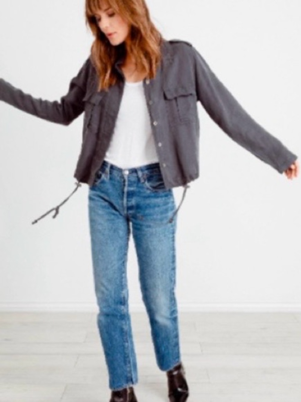 ROWEN JACKET - DARK GREY/STAR EMBROIDERY